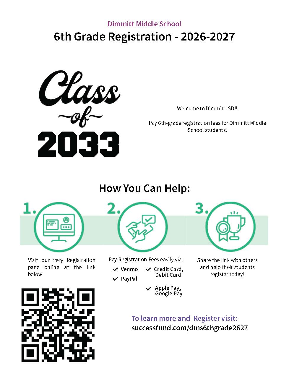 6th Grade Registration Fees